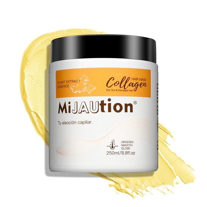 Collagen Hair Mask for Damaged Hair - Deep Repair Conditioning Argan Oil Treatment for Curly or Straight Thin Fine Hair (250ml)