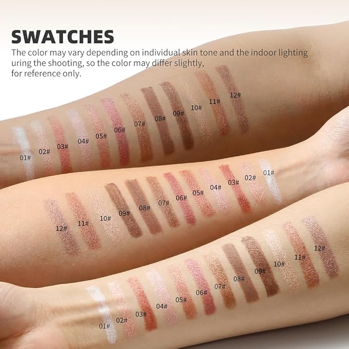 YOUNG VISION Eyeshadow Stick, Shimmer and Matte Cream Eye Shadow Brightener Sticks Eyeliner Pencil Crayon, Waterproof Long Lasting Eye Highlighter Stick Makeup,0.056 Oz(#3-Desert) (02)