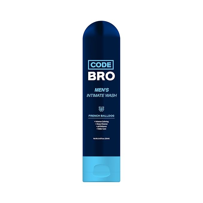 Code Bro Men's Intimate Wash French Balldog - Shower Stuff for Men (250ml, 8.45 fl oz)
