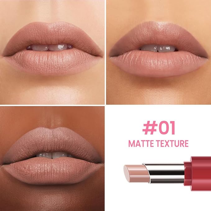 HHLTOH Honey Lipstick Tinted Lip Balm - Matte Tint Cream Lipsticks for All Skin Tones, Hydrating Lip Stain, Can be Buildable Blendable Nourishing Moisturizing Suitable for Women to Every Day Makeup 01