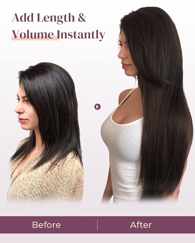 LONAI 6PCS Clip In Hair Extensions, 24" Long Straight Synthetic Clip On Hairpiece For Women Natural Ash Blonde