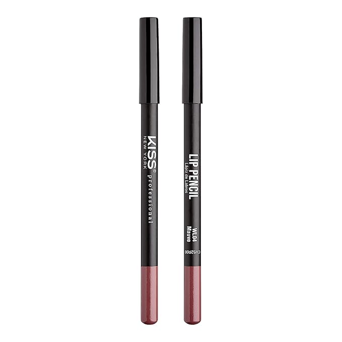 KISS New York Professional Slim Lip Pencil, Creamy Soft Lip Liner, Smooth Long-Lasting Rich Lip Color, Natural Lip Makeup, Water-Resistant Lip Crayon (Mauve)