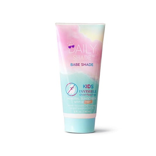 Daily Shade Babe Shade Kid's Tinted Mineral Sunscreen for Face & Body with SPF 30 - Non-Nano Zinc, Reef Safe, Travel Size, Water Resistant & Hypoallergenic Skin Care for All Types of Skin Tone - 90ml