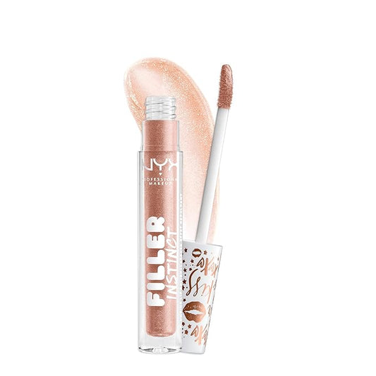 NYX PROFESSIONAL MAKEUP Filler Instinct Plumping Lip Polish, Lip Plumper Gloss - Brunch Drunk (Champagne)