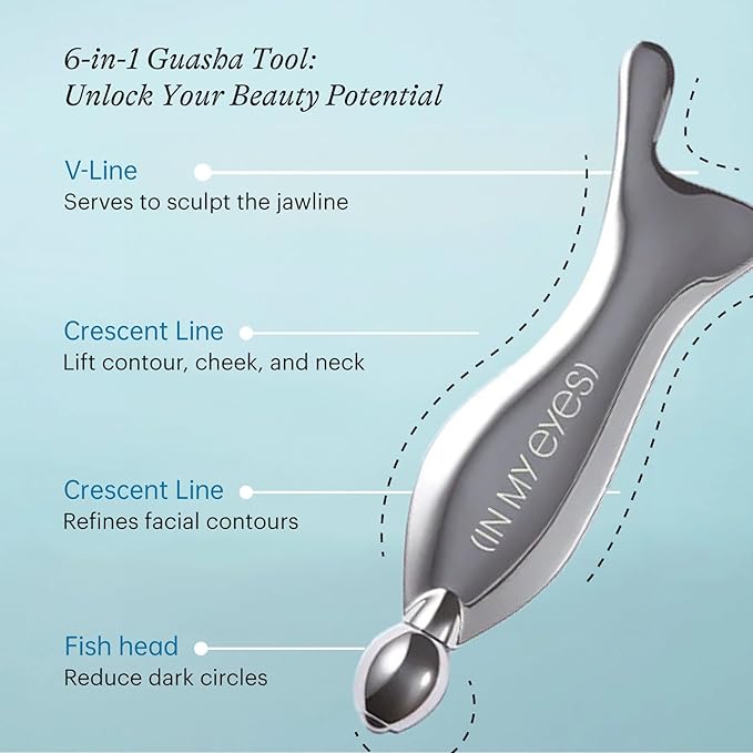 In My Eyes Gua Sha Tool for Face & Eye, Stainless Steel Gua Sha Facial Massager Tool for Reduce Puffiness, Ease Facial Tension & Promote Lymphatic Drainage