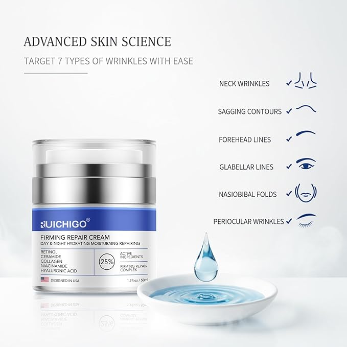 Neck Firming Cream | Face Moisturizer for Women - Anti Aging Formula for Tightening and Firming with Retinol,Collagen,Hyaluronic Acid | Day & Night Moisturizer Suited for Most Skin Types,1.7 OZ