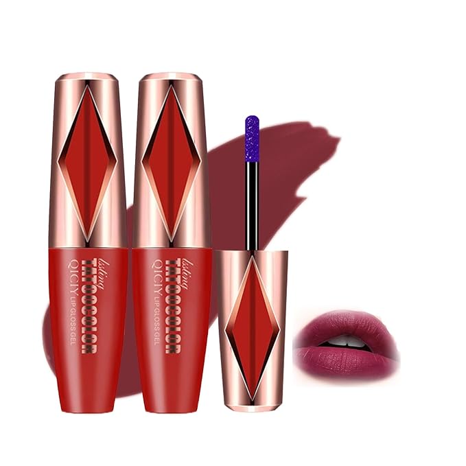 2Pcs Peel Off Lip Stain, Long Lasting Lip Stain Peel Off Masque, Waterproof and Transfer Proof Nude Lip Tint, Peelable Tattoo Lip Gloss Liner, Formula for Elegant Finish Makeup Lip-Tint Set (#3)