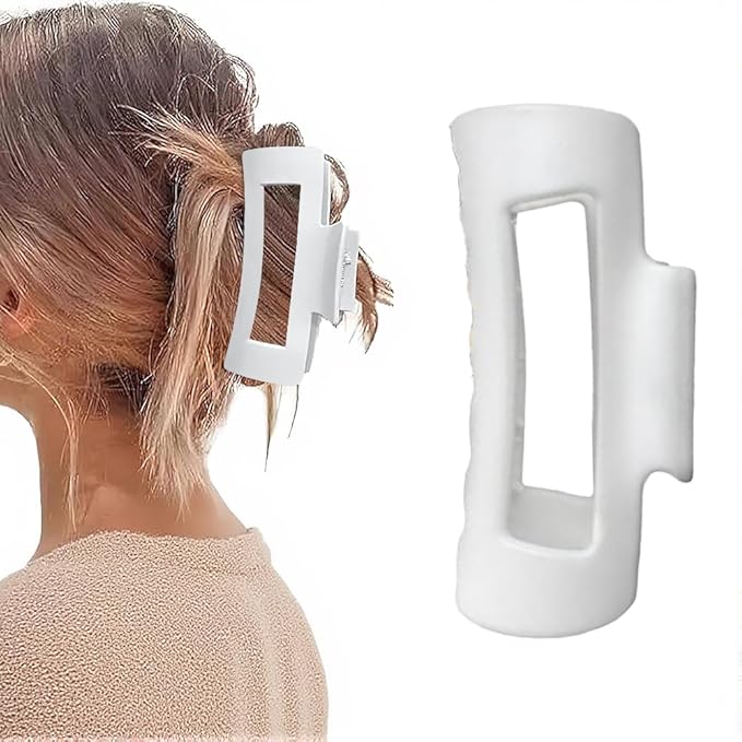Fashion Hair Clips, Cloud Hair Pins for Women, 3.9 inch Hair Claw Clip for Thick/Fine/Thin/Curly Hairstyle, White 1 Pack