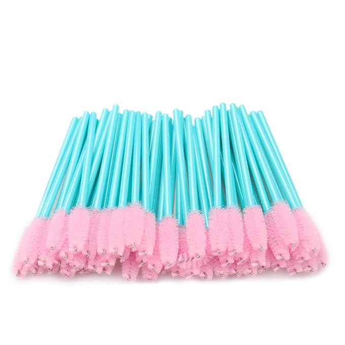 Mascara Wands, Disposable Lash Brushes for Eyelash Extensions Makeup Brush Bulk Tool Set(150Pcs, Blue Pink)