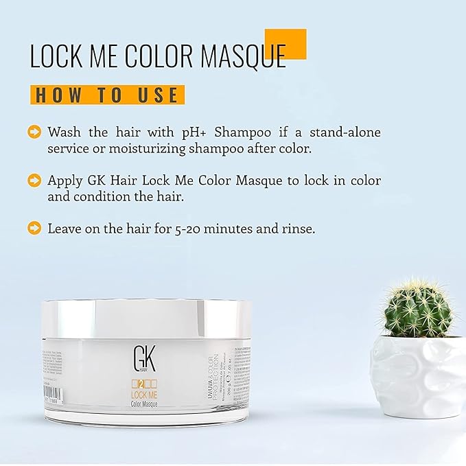 GK HAIR Hair Masque (7.05 Fl Oz/200g) Global Keratin Lock Me Deep Conditioner Mask for Color Protection Against Dull, Damaged & Weak Hair, All Hair Types