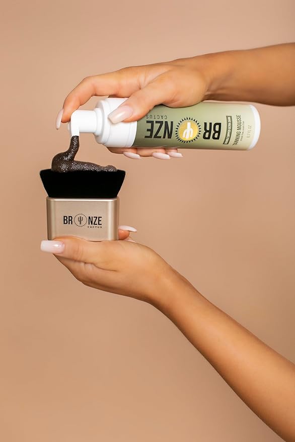 Bronze Cactus Double Dipped -Ultra Dark Tanning Mousse | Easy Application & Instant Gratification | Dries Immediately Without Leaving You Sticky | Non-Scented, Streak Free (Dark)