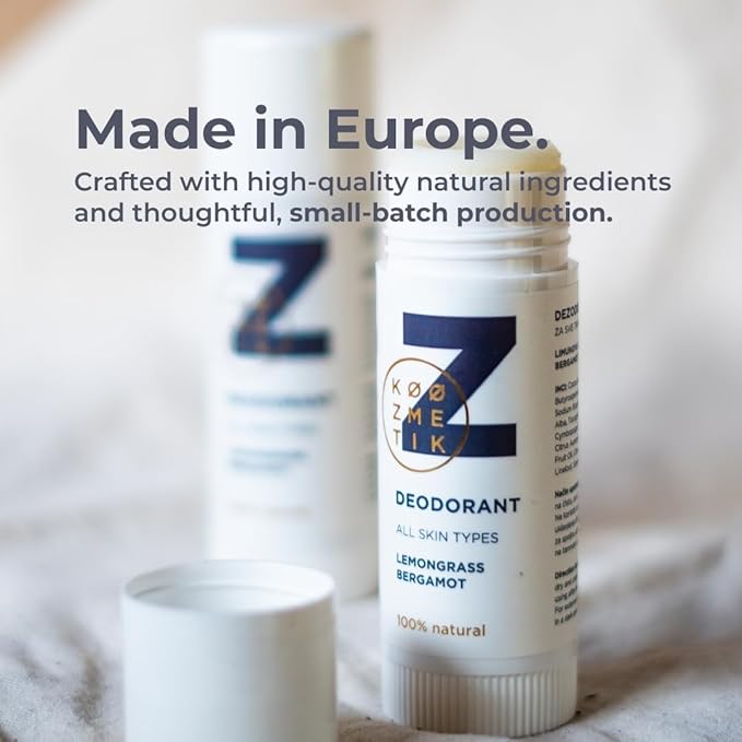 Natural Deodorant Z for Men & Women | 100% Natural, Aluminum-Free, Lemongrass & Bergamot | Long-Lasting Odor Protection | Skin-Friendly, Cruelty-Free, | 50ml (1.7oz)