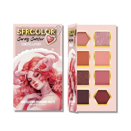 12-Color Zodiac Eyeshadow Palette, Matte Metallic Shimmer Pressed Pigments, Highly Pigmented Makeup Palette for Professional & Daily Eye Makeup (8285 Cancer)