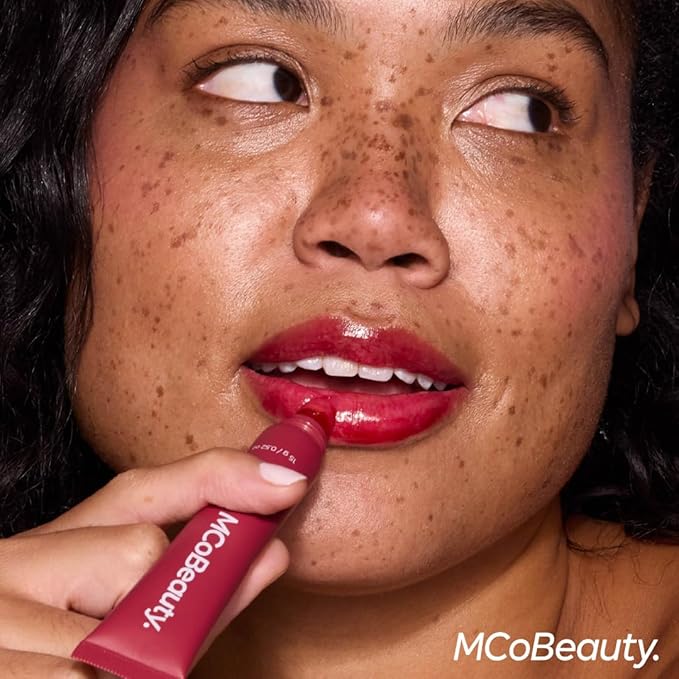 MCoBeauty - Peptide Lip Treatment - Caramel - Nude Brown Shade - High Gloss Peptide Lip Balm & Plumper with Shea Butter - Hydrating Conditioning Lip Glaze for Soft Smooth Lips - Cruelty Free