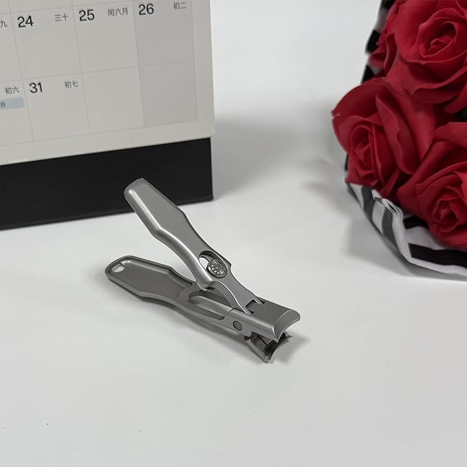 German Nail Clippers for Men, Women & Seniors with Thick Nails - Heavy Duty Ultra Sharp Stainless Steel Clippers with Wide Jaw, Anti-Splash Design, Safety Lock and Catcher
