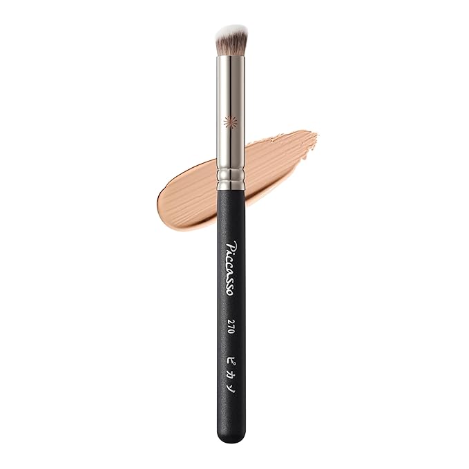 Piccasso Brush 270 Concealer Brush – Perfect for Under-Eye and Spot Coverage, Ideal for Face Makeup, Works with Cream and Liquid Concealers, Perfect Liquid Blush Brush, Genuine Korean Product.