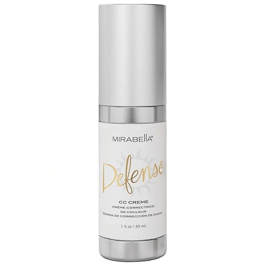 Mirabella Defense CC Creme Full Coverage Foundation with SPF 20, CC Cream Foundation with Sunscreen & Hyaluronic Acid, Oil Control with Salicylic Acid - Medium