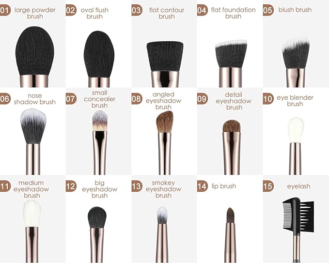 Professional Makeup Brushes Set 17PCS Beauty Tool Kits for Eye Face Foundation Blender Concealer Makeup Brush With Rotating Turnable Holder
