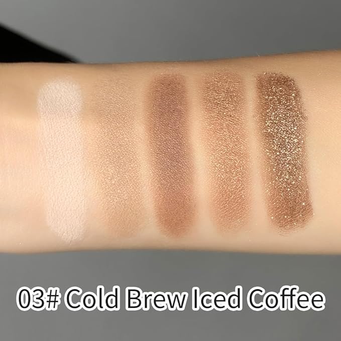 Neutral Nude Warm Matte & Shimmer Eyeshadow Palette, Pink Cocoa Brown & Champagne Gold Shades, High Pigment Blendable Long-Lasting Eye Shadow Contour Makeup for Daily Natural Looks 3