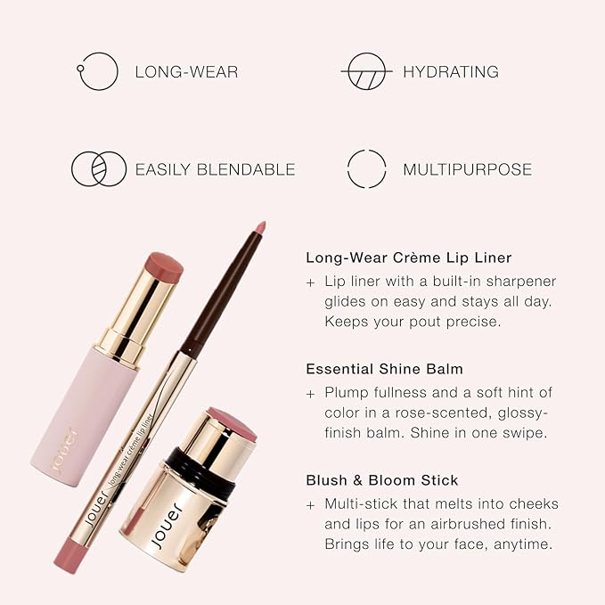 Jouer Bare Rose Collection - Blush Stick, Cream Plumping