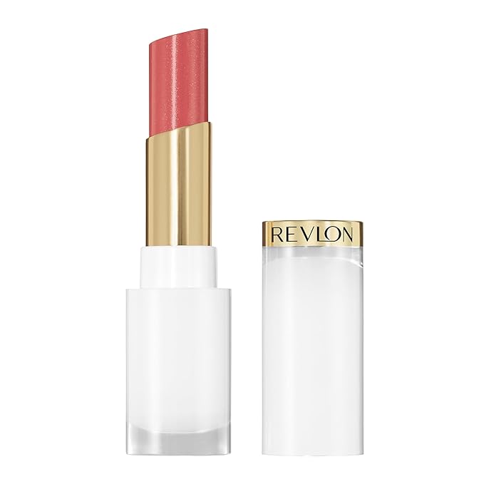 REVLON Super Lustrous Glass Shine Balm, Hydrating Tinted Lip Balm with Hyaluronic Acid, Aloe & Rose Quartz, 003 Honey Shine, 0.11 oz