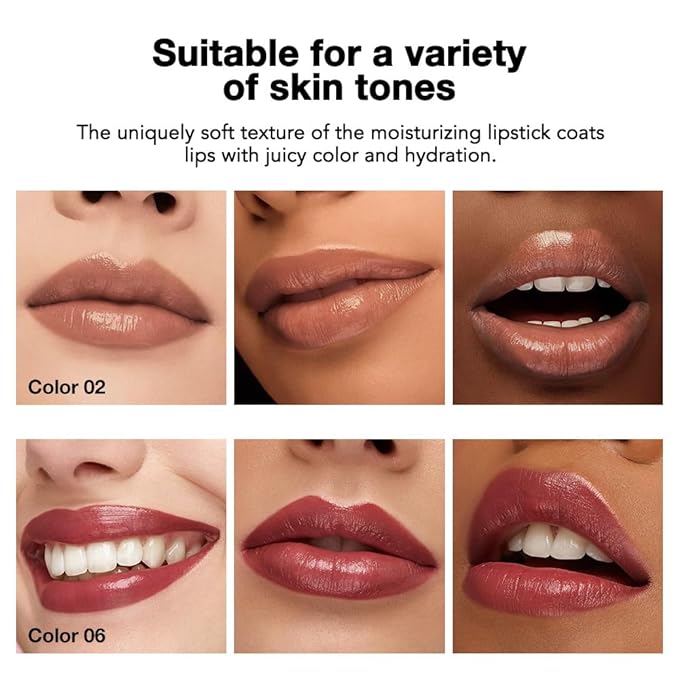 HHLTOH 2Pcs Tinted Lip Balm Moisturizing Lipstick – Waterproof Hydrating Matte Lip Balm for Women,Creamy Natural Color Stain for Dry Lips,Soft Matte Finish (2# Cinnamon Nude Brown & 6# Vivid Rose Red)