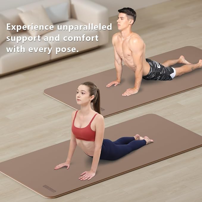 Wide Yoga Mat-80cm Non Slip Extra Thick 1/3'' Fitness Exercise Mat TPE Material High Resiliency Hot Yoga Mats(72“L x 32"W) With Carry Strap for Women Yoga Pilates, Home Floor Workout