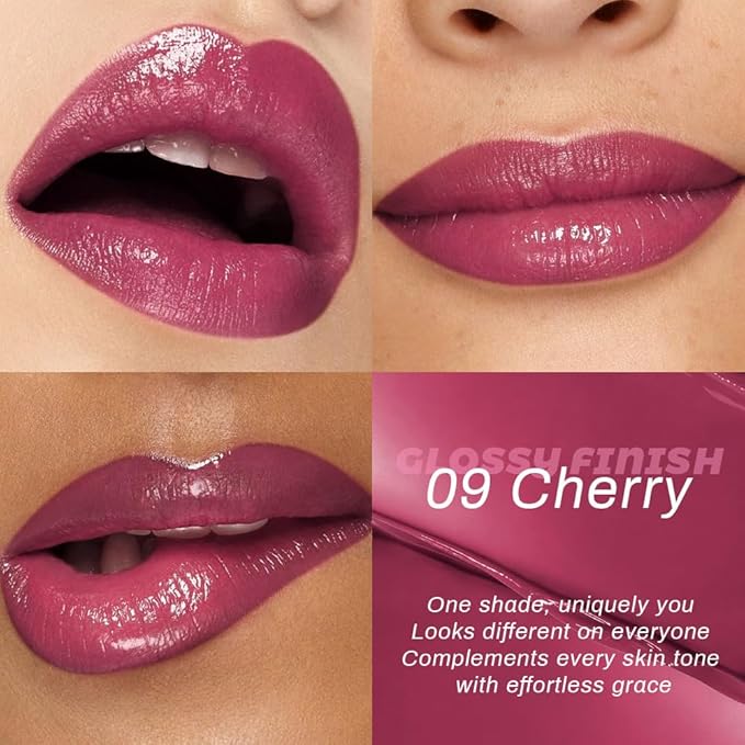 HHLTOH Honey Lipstick Tinted Lip Balm - Shine Moisturizing Lipstick for Women, Natural Nourishing Hydrating Lip Gloss Stain for Dry Lips, Tint Sheer Lightweight Makeup, Vegan - 2Pc Mauve & Cherry