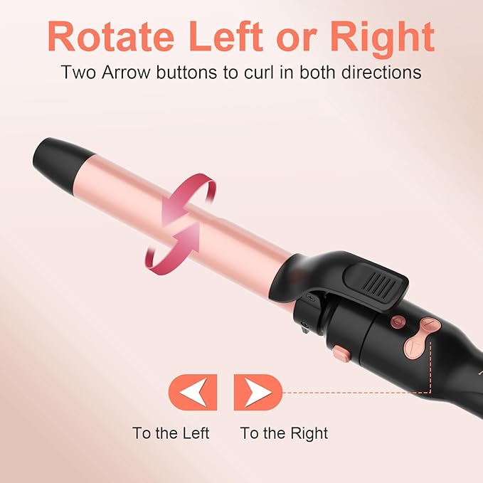 Automatic Rotating Curling Iron, 3 in 1 Thermal Brush Set 1-1 1/2 Inch, Auto Hair Curler with 3 Temps, 100 Million Ionic, Travel Dual Voltage Self Curling Wand for Beach Waves, Ceramic Coating