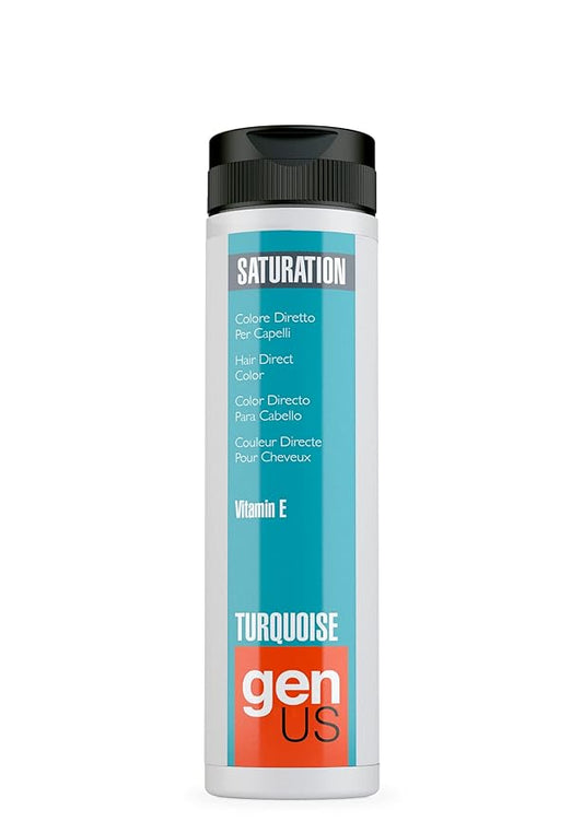 GENUS Gel Hair Color Ice Collection - Direct Gel with Vitamin E for Scalp Oxygenation, Cool-Toned, Vibrant Hair Color, Long-Lasting and Nourishing Formula, Turquoise - 150ml
