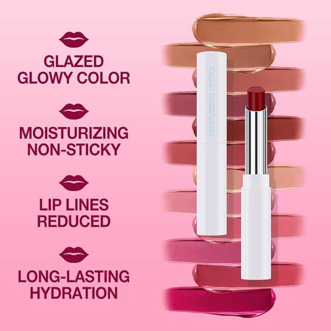 HHLTOH 1Pcs Tinted Lip Balm Moisturizing Lipstick – Waterproof Hydrating Matte Lip Balm for Women, Creamy Natural Color Stain for Dry Lips,Soft Matte Finish with Subtle Scent (#12 Berry Rose Red)