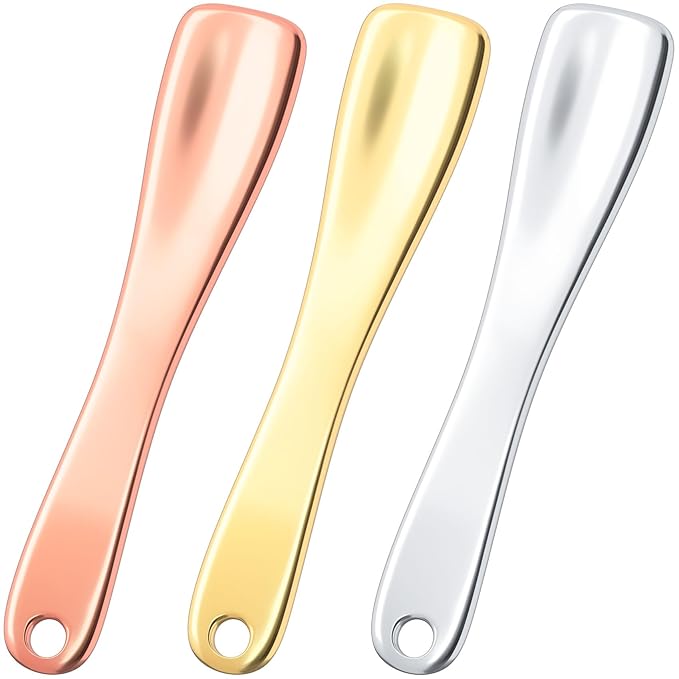 3 Pcs Facial Spatula Sticks Mini Metal Makeup