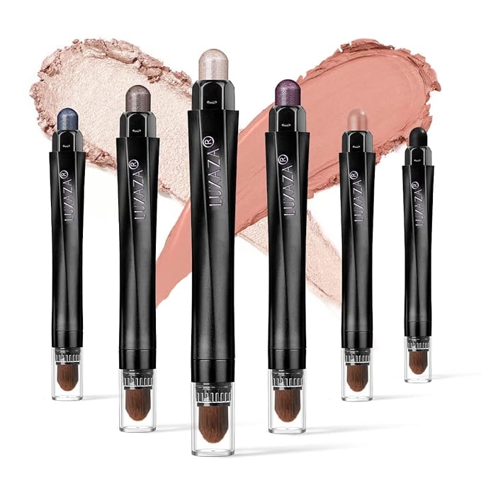 6PCS Eyeshadow Stick Makeup Sets, Shimmer,Eye Brightener Stick,Long Lasting Matte and Metallic Eyeshadow Pencil Crayon, A07-Blue Grey