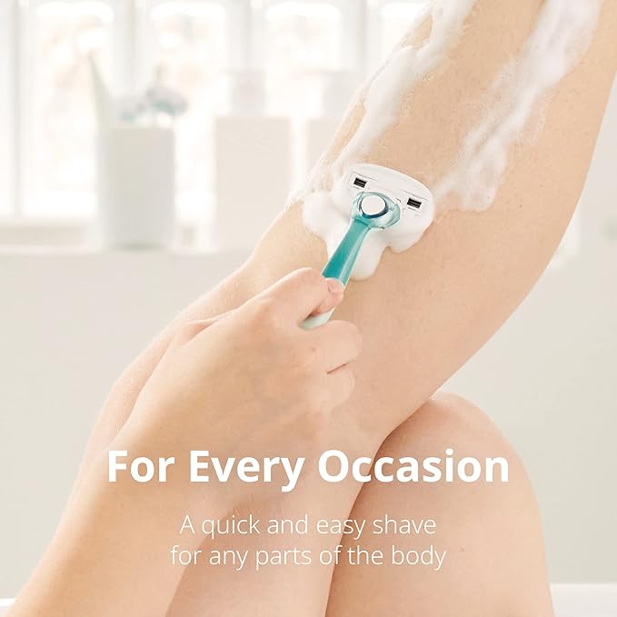 Dorco EVE3 Razor Smooth Touch™ for Women, Includes 1 Razor Handle and 6 Long-Lasting Razor Blade Refills (Handle + 6 Refills)