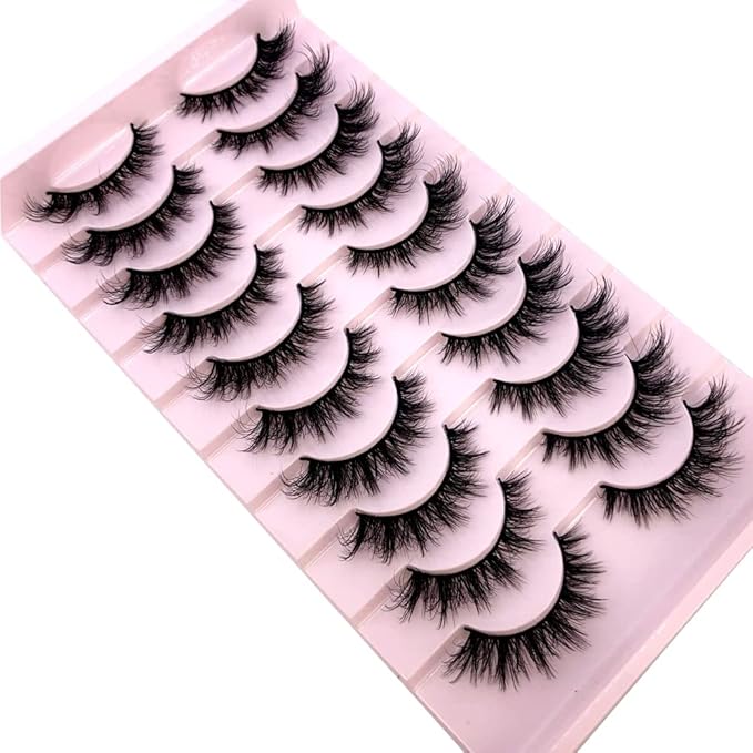 HBZGTLAD Soft Mink Eyelashes 3D Curl Winged End Eye Elongated Fake Lashes Thick Handmade Natural False Eyelash Messy Cross Lash Wholesale (FT-04)