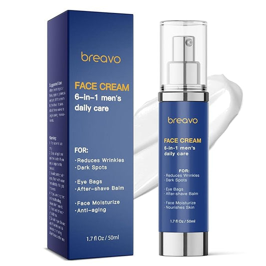 6 in 1 Face Cream for Men: 6 in 1 Mens Face Moisturizer, Mens Face Cream Anti Aging - Eye Bags Treatment & Wrinkle Cream for Men 1.7 oz