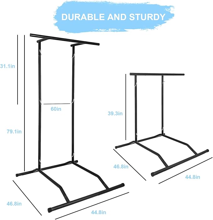 BotaBay Pull Up Bar Free Standing Dip Station 220lbs Gym