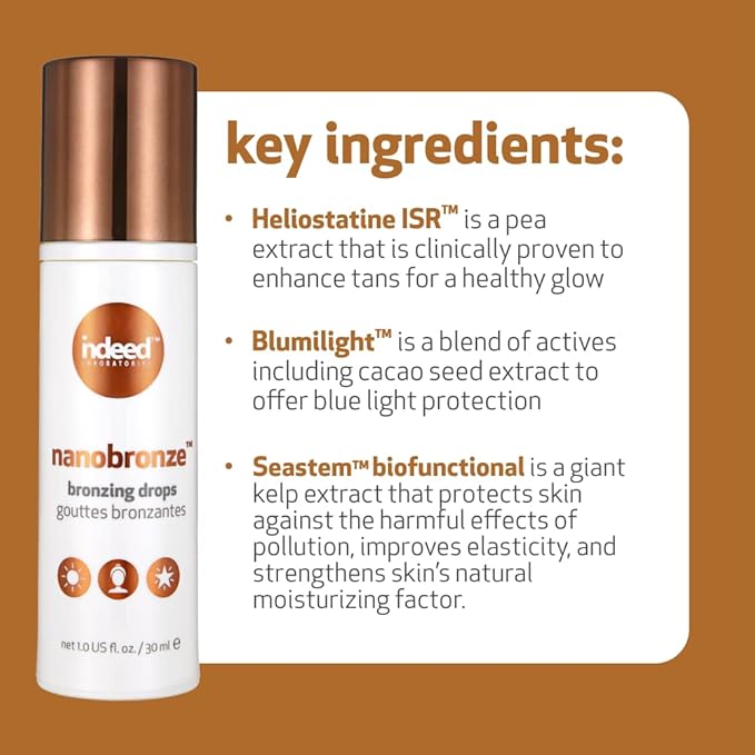 Indeed Labs Nanobronze Drops - Get a sun-kissed hydrate skin. 30ml