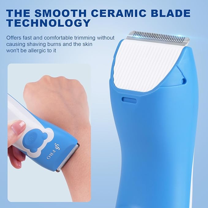 FBO Women's Electric Shaver - IPX7 Waterproof Painless Trimmer - Easy to Clean, Ceramic Blade, Bikini Body Hair Trimmer, Armpit, Leg, arm and Body, Portable Fast Charging Wireless