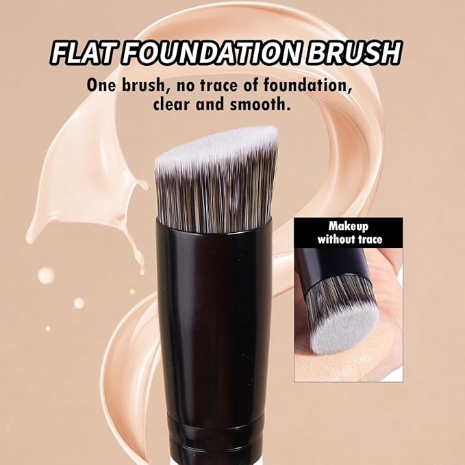 MAANGE 3 PCS Foundation Contour Conceal Brush Set, Makeup Brushes, Women‘s Blending Brushes, Professional Face Brush Set Tools,for Blending Setting Buffing with Liquid, Cream and Powder Cosmetic
