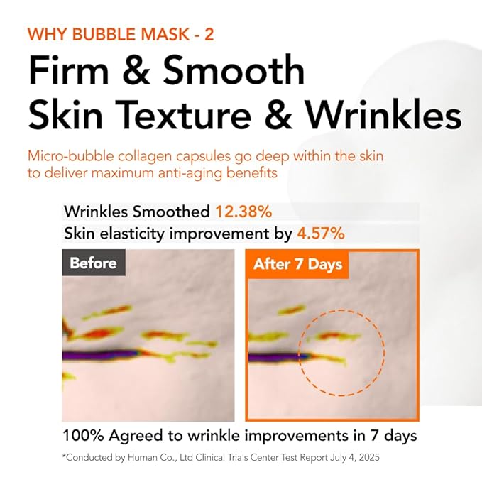 MENOKIN 30 Seconds Quick Bubble Mask [LIFT] - [Collagen] & Niacinamide in Micro-bubbles for Anti Aging, Boost Elasticity, Fine Lines, Korean Glass Skin Care Essential, 70 Uses, 3.21 fl.oz