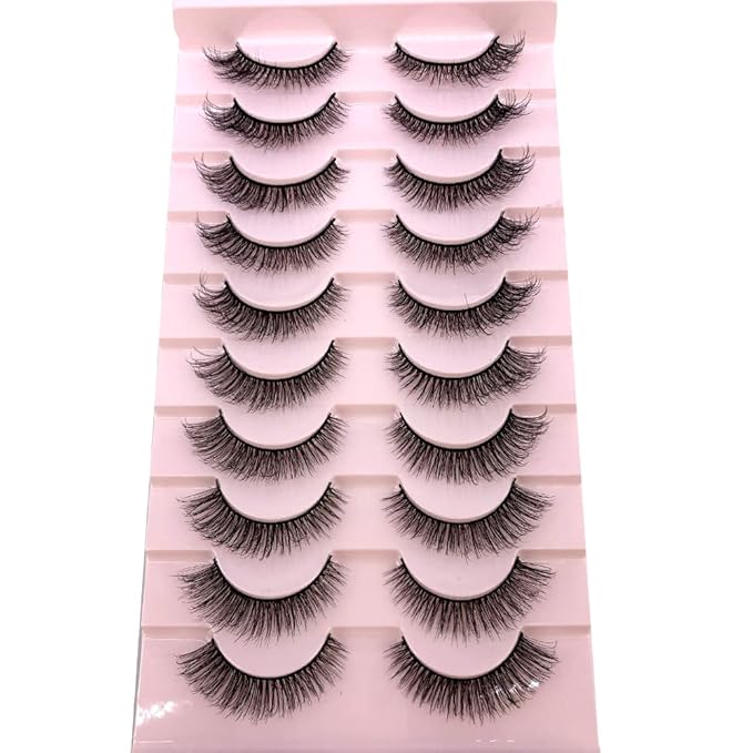 HBZGTLAD Soft Mink Eyelashes 3D Curl Winged End Eye Elongated Fake Lashes Thick Handmade Natural False Eyelash Messy Cross Lash Wholesale (FT-03)