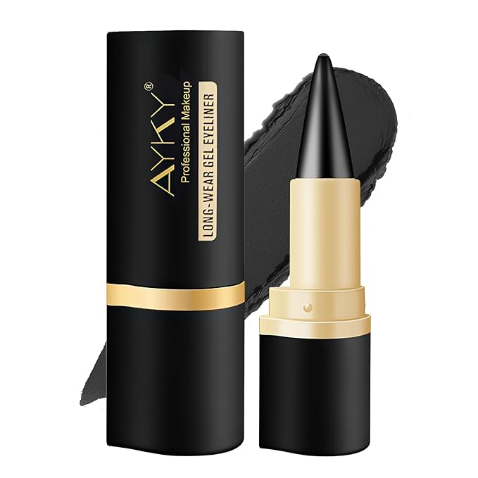 Ayky Long Wear Gel Eyeliner - Natural Black, Waterproof & Smudge-Proof Matte Gel Eyeliner (04# Black)