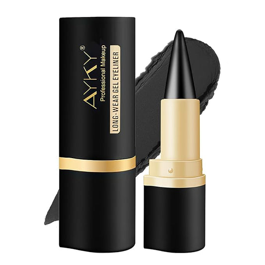Ayky Long Wear Gel Eyeliner - Natural Black, Waterproof & Smudge-Proof Matte Gel Eyeliner (04# Black)