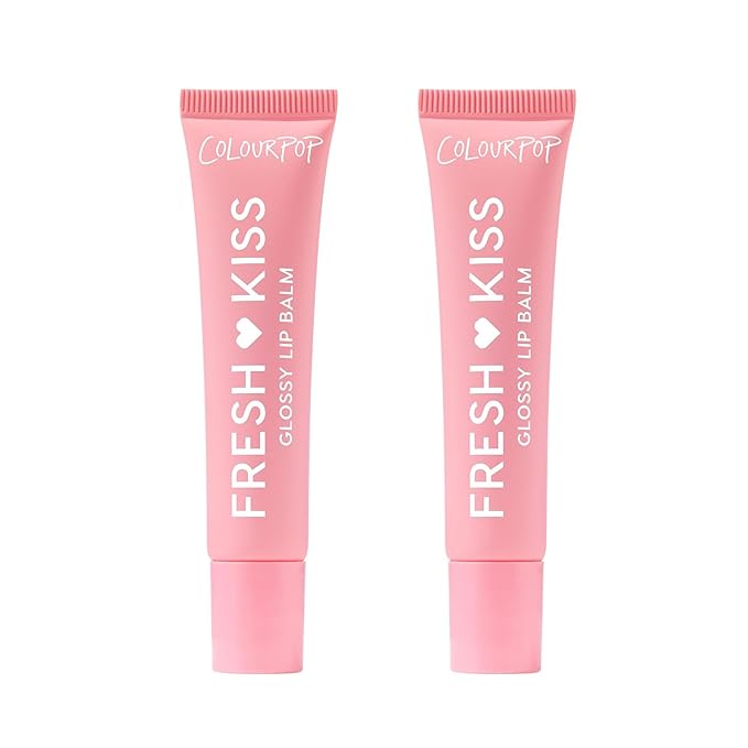ColourPop Fresh Kiss Glossy Lip Balm - Hydrating Lip Care Enriched with Peptides, Hyaluronic Acid, Shea Butter & Vitamin E for an Ultra-Cushiony Formula - Strawberry Milk (2 Count)