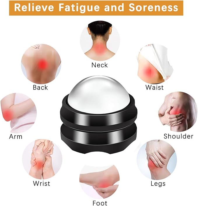Cold Massage Roller Ball - Deep Tissue, Stiffness, 6 Hours Cold Therapy Manual Massage Ball, Joint Pain, Stress Relief, Suitable for Neck, Back, Shoulders, Arms, Legs, Thighs etc