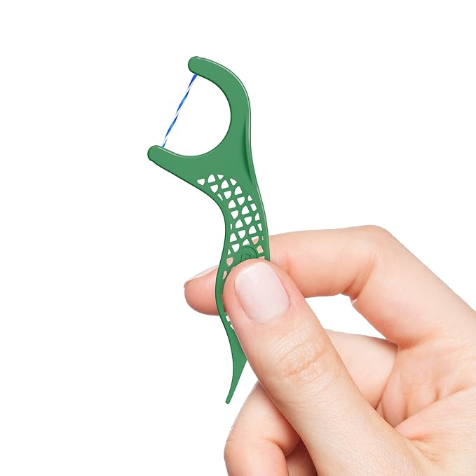 GUM Twisted Mint Floss Picks - Twisted Threads, Shred-Resistant Floss, Easy Grip Handle, 150 Count