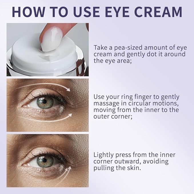 Eye Cream & Roller Serum Set with Retinol,Vitamin E,Squalane, Hyaluronic Acid for Dark Circles, Eye Bags & Fine Lines Under Eyes, Brighten Under Eyes,1OZ&0.27OZ