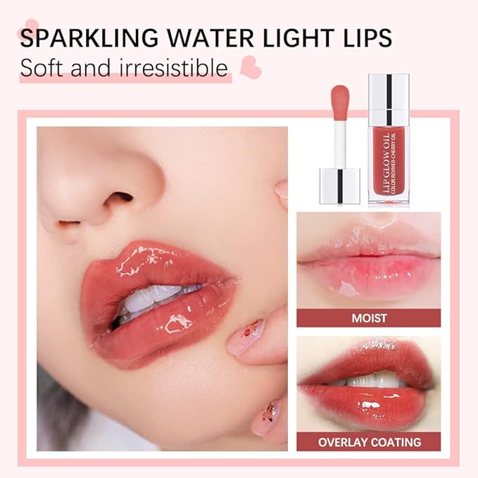 GECOMO Moisturizing Lip Oil,No-Sticky Lip Gloss Lip Balm Lip Care,Fruit Flavoured Lip Oil For Dry Lip's Moisturizing Hydrating And Nourishing (017#ALOE) 0.2 OZ