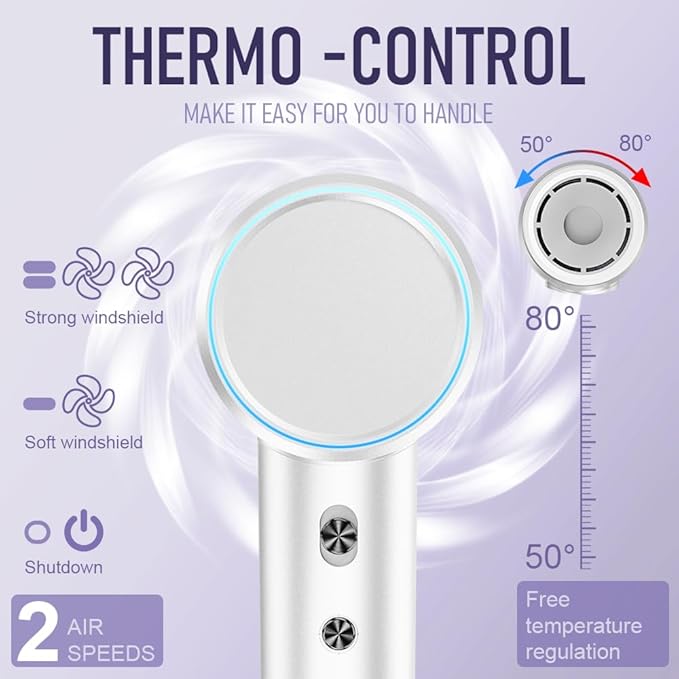 Hair Dryers,UOUOM Travel Hair Dryer, Low Noise,Compact Hair Dryers for Women, 120M Ionic Hair Dryers with Magnetic Attachments, Fast-Drying for All Hair Types